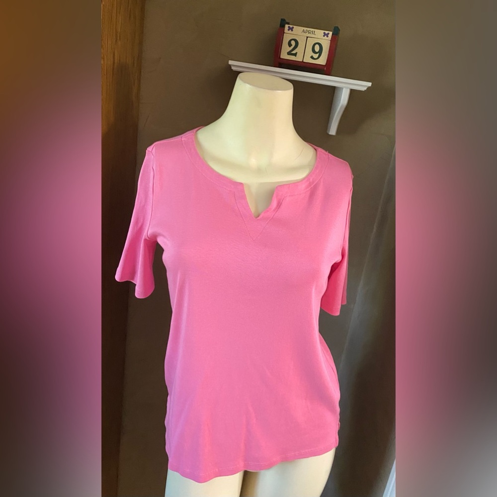 Talbots The Talbots Tee Pink T-Shirt Women’s Size MP prima cotton